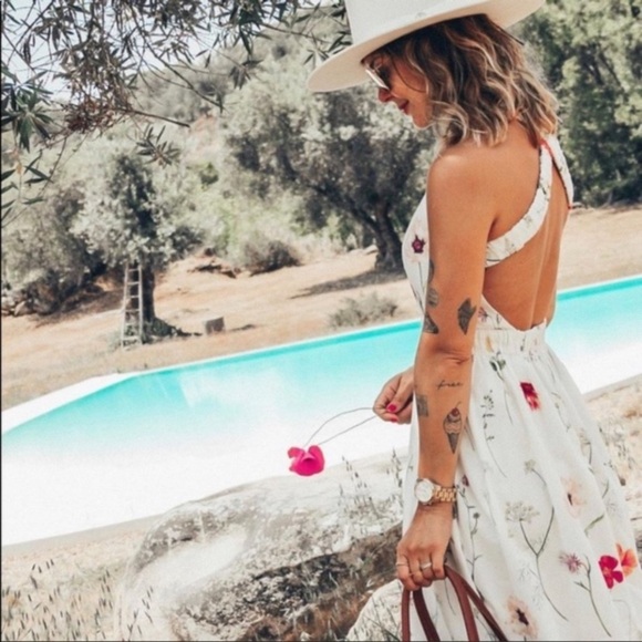 H&M Meadow Collection Linen Blend Dress Bloggers Fav - Picture 5 of 16